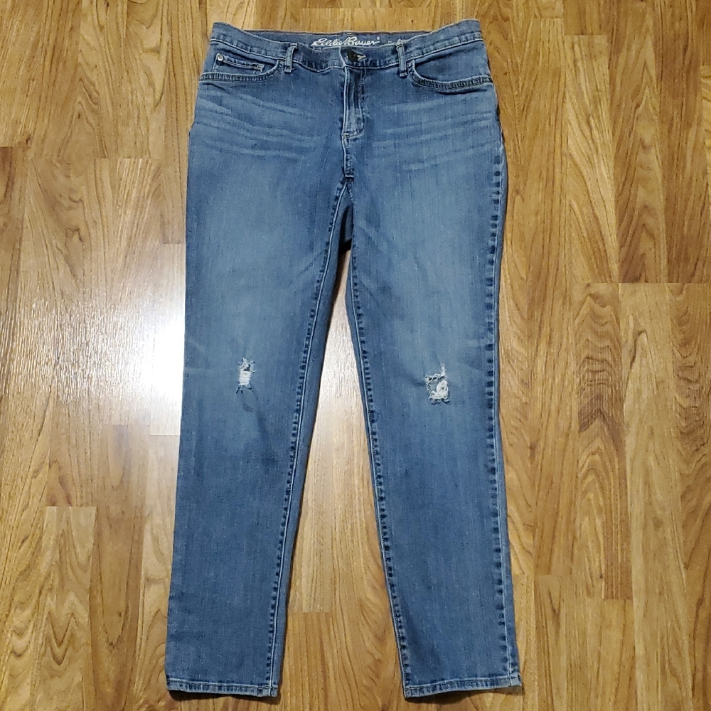 Eddie Bauer Boyfriend Fit Distressed Jeans Womens Size 8